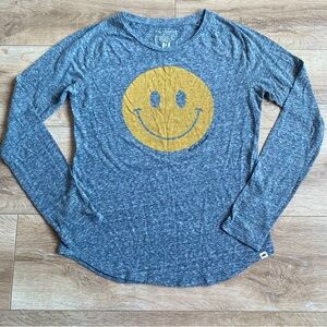 Roots long sleeve shirt smile face on front size small